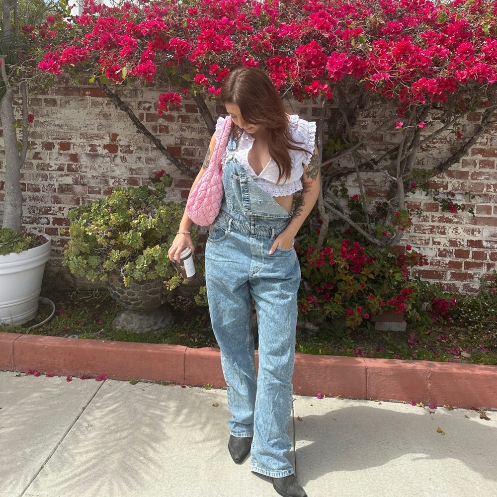 Free People Ziggy Overalls in Powder Blue